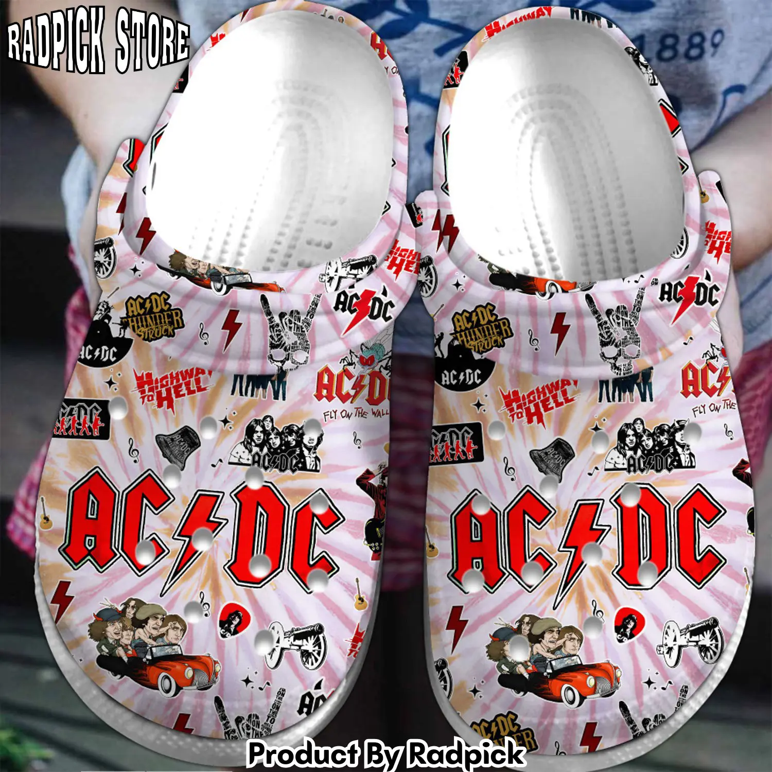 Radpick acdc music clogs shoes comfortable for men women djk rp6528346